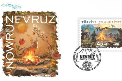 PTT'den 'Nevruz' pulu ve ilk gün zarfı.